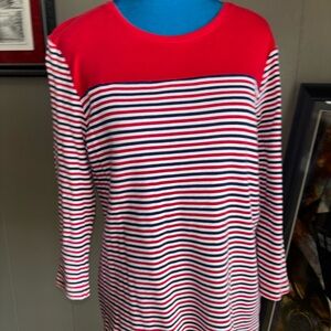 Kim Rogers Red and White Striped Top